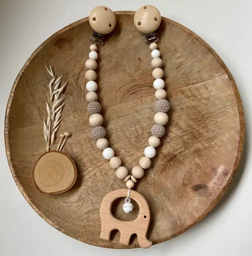 Fädelwerk - Kinderwagenkette Holz Elefant Fädelwerk